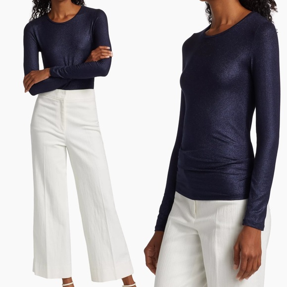 Majestic Filatures Tops - Majestic Filatures Metallic Long-Sleeve Top